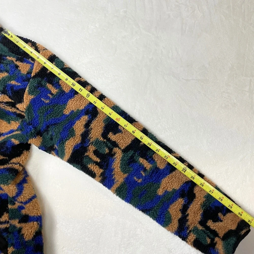 The North Face Sherpa Fleece Hoodie Mens Small Multicolor Blue Camo NF0A5GMT